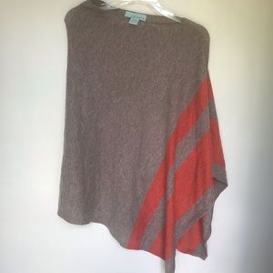Celeste poncho grayish brown and burnt orange